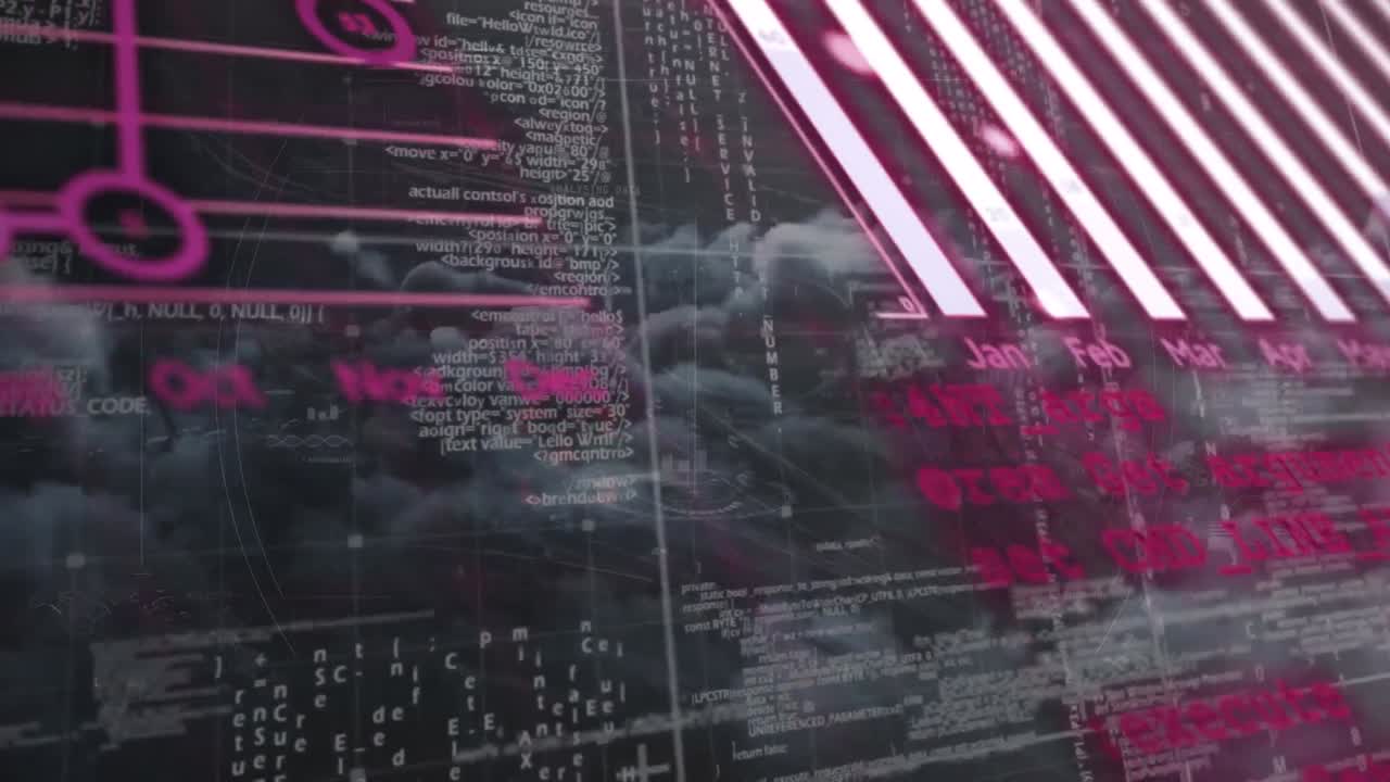 animación del procesamiento de datos a través de nubes