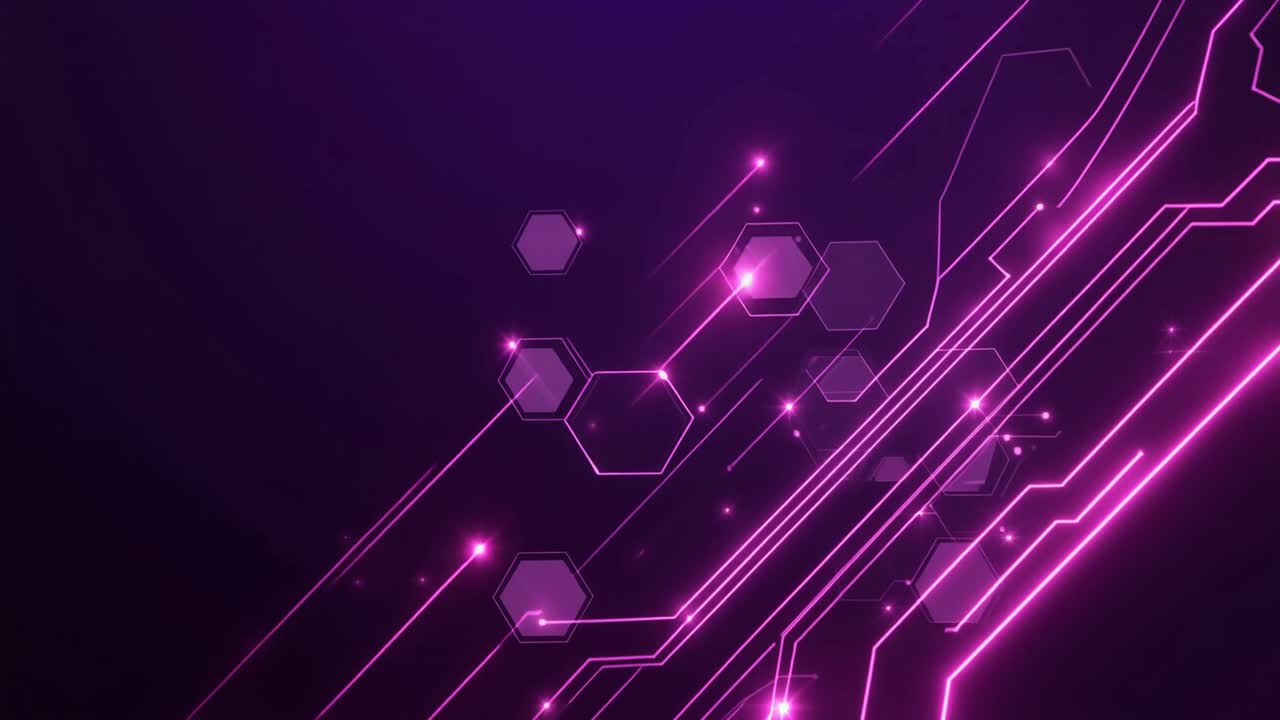 Linee e Esagoni Digitali Rosa Splendenti