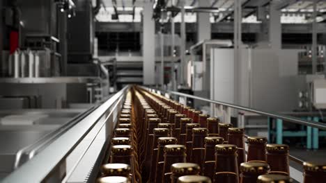 automated beer bottling line in a modern brewery