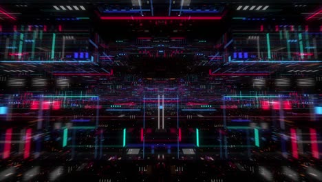un bucle sin fisuras de fondo tecnológico futurista abstracto, circuitos flotantes, gráficos, elementos de dígitos.