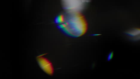 light leaks of rainbow color from a real prism overlay