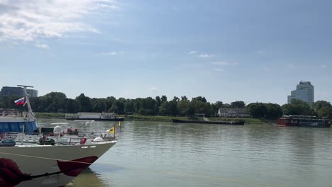 danube river in bratislava, european capital of slovakia