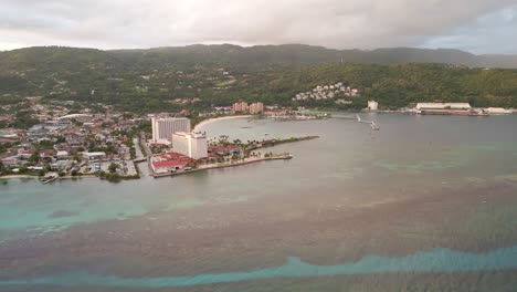 aerial view of ocho rios jamaica in the morning