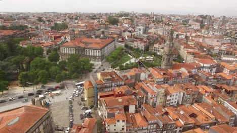 Aerial-View-of-Clerigos-Tower-in-Oporto-Portugal