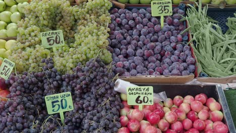 fresh fruits and vegetables at a turkish market