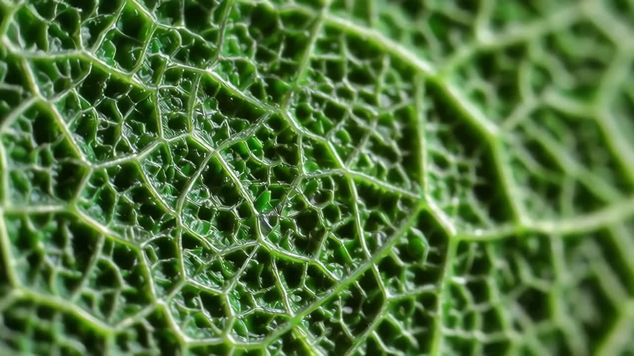 Close-up of a Cabbage Leaf Texture
