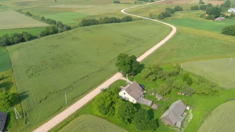 aerial view asphalt road with a beautiful landscape