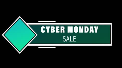 White-and-green-Cyber-Monday-Sale-text-appearing-against-black-screen-4k