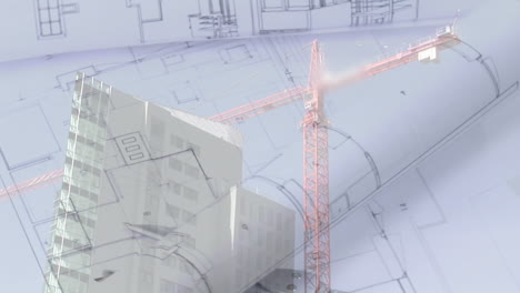 planos de construcción en una mesa