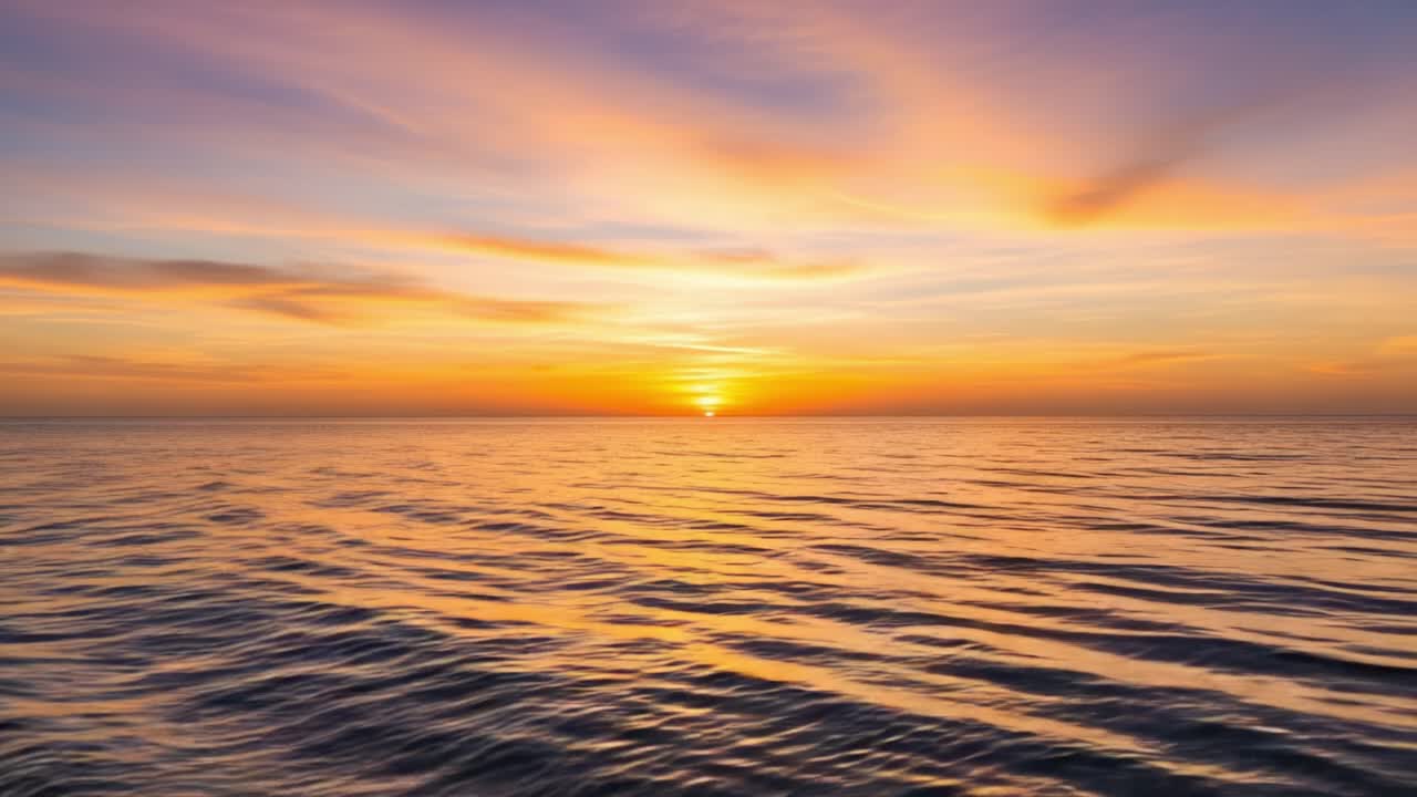 Golden Sunset over the Ocean | Premium Stock Video Footage