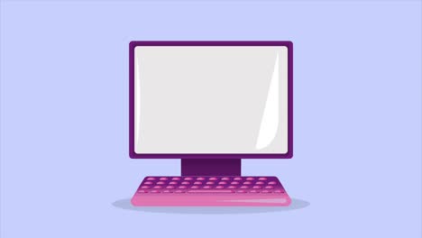 animación de dispositivos tecnológicos de computadora de escritorio