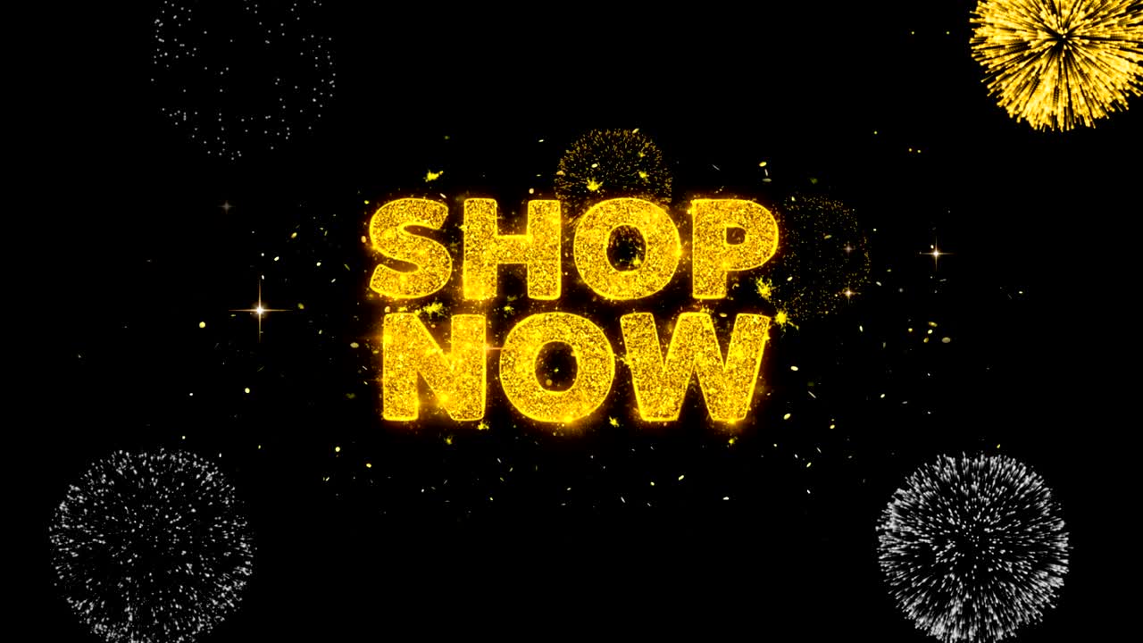 지금 매장 문자 반이는 황금 입자 불꽃놀이에 나타납니다.