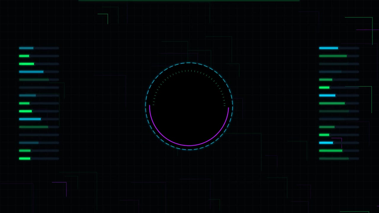 Futuristic Digital HUD Interface with Data Visualization