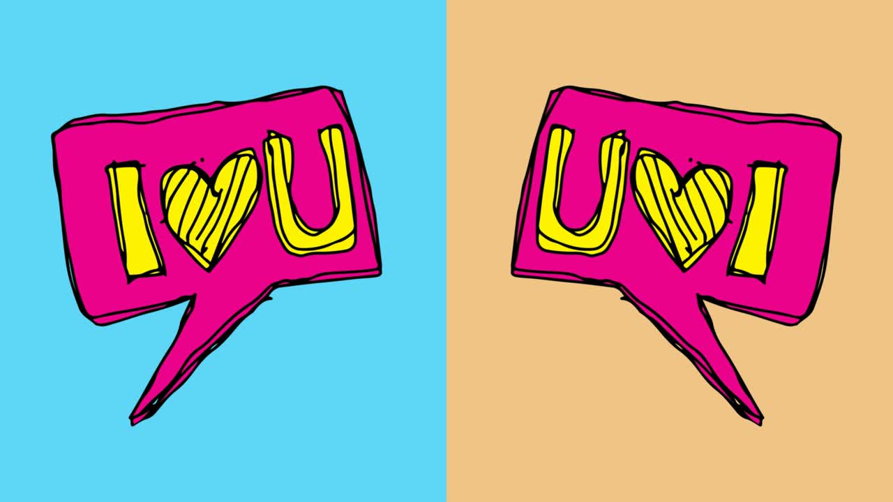 bambini che disegnano pop art sullo sfondo senza cuciture con il tema dell'amore