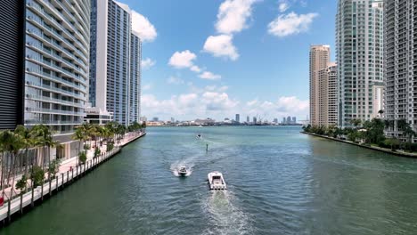 boating along the miami river in miami florida