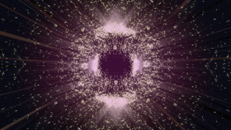 animación de la explosión sobre fondo púrpura y negro