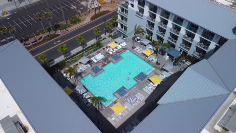 panning over the pool at seabird resort