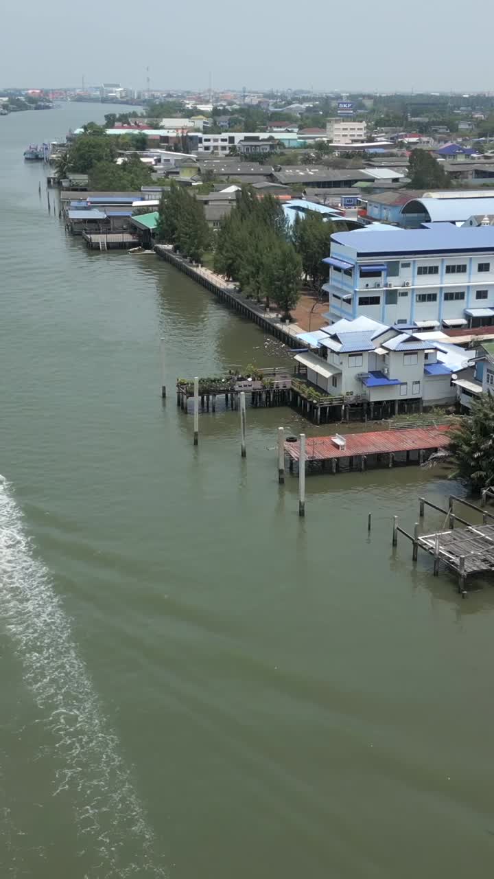 Scenic River View with Buildings and Boats