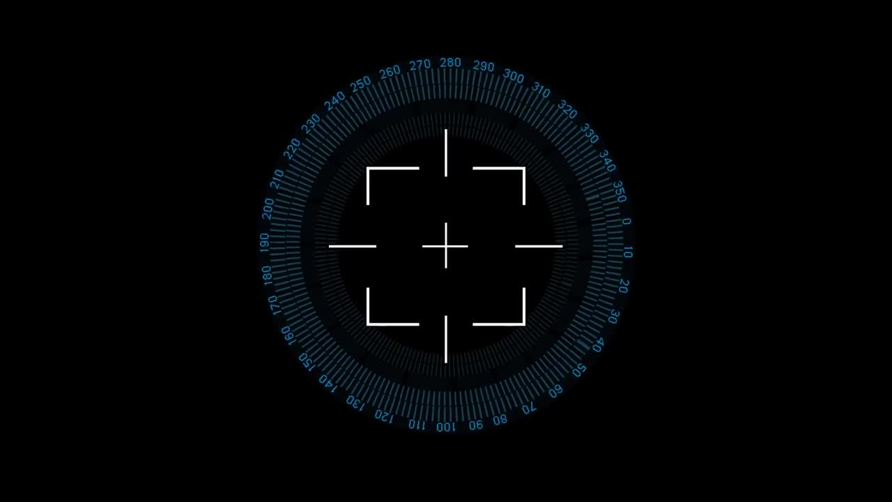 Animation of scope scanning and data processing on black background