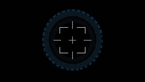 animation of scope scanning and data processing on black background