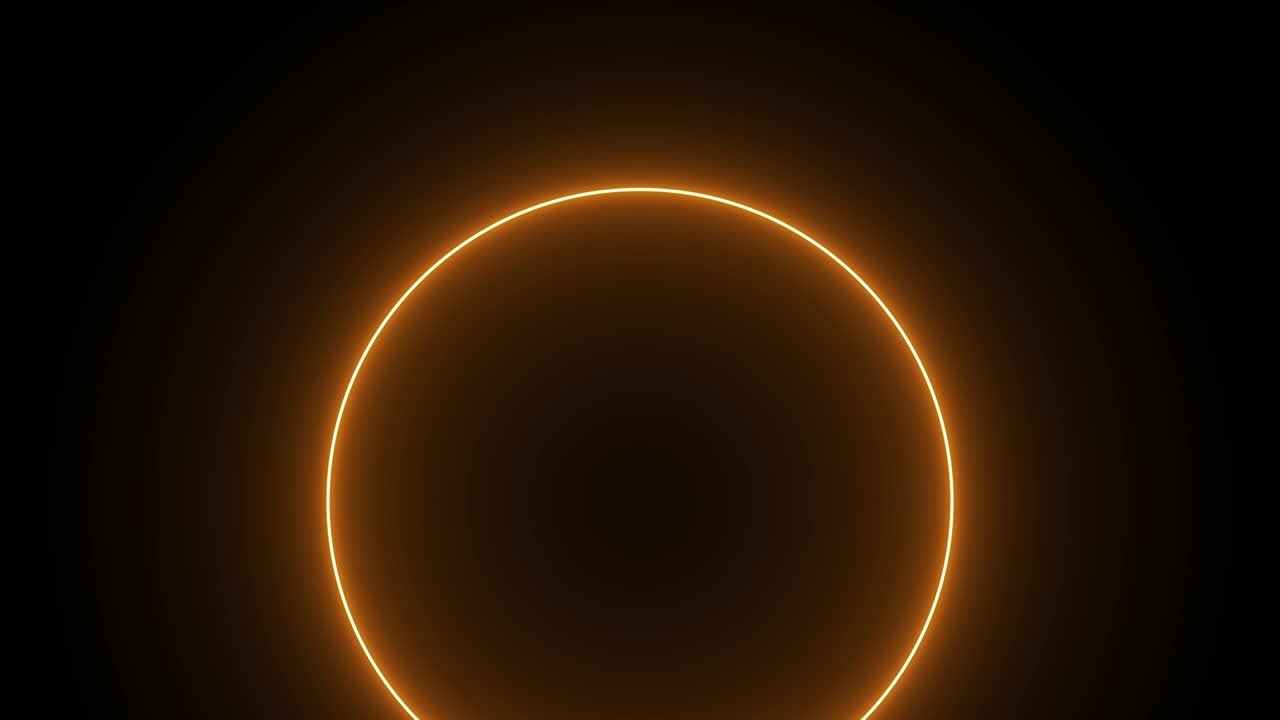 오렌지색 반지 빛나는 전기 애니메이션 모션 그래픽