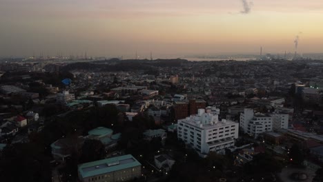 skyline aerial view in motomachi, yokohama
