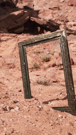 old picture frame in the desert