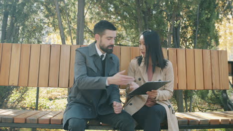 business meeting in the park