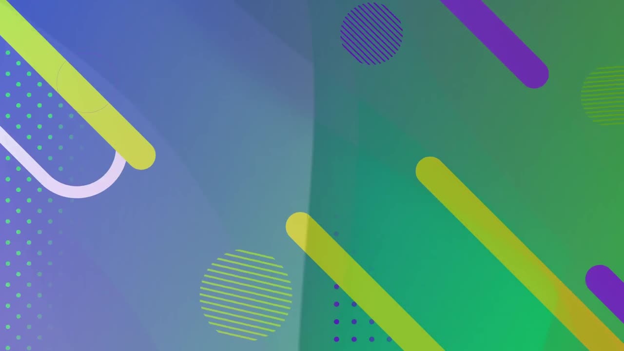 animación digital de formas abstractas que se mueven contra un fondo de degradado verde
