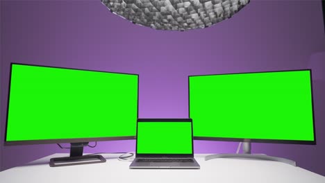 green screen workstation in a studio
