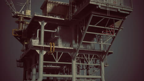 offshore oil rig platform standing tall against a dark sky