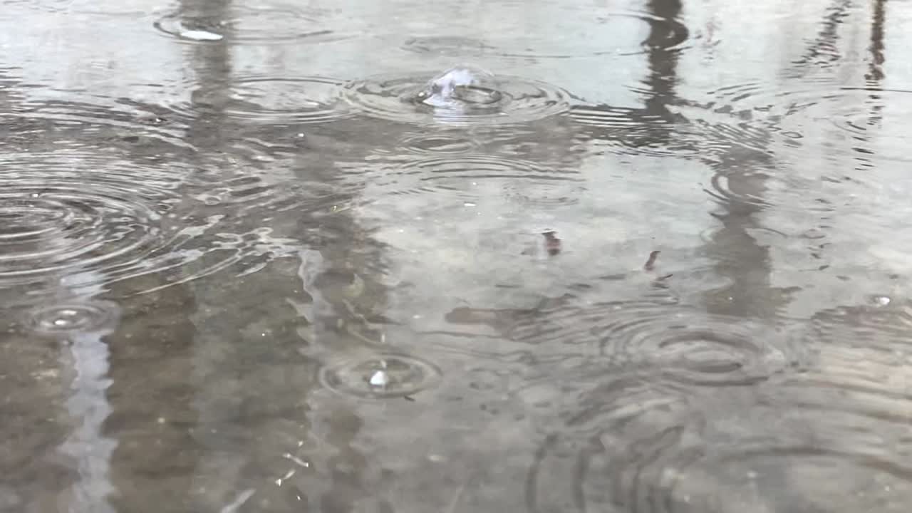 슬로우 모션으로 빗방울