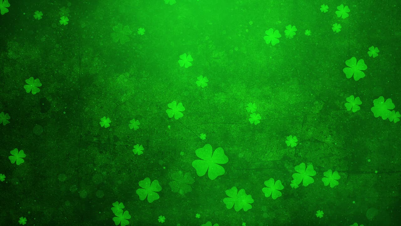 Saint Patrick's Day Celebration - Green Clover and Shamrock in Motion