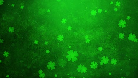 saint patrick's day celebration - green clover and shamrock in motion