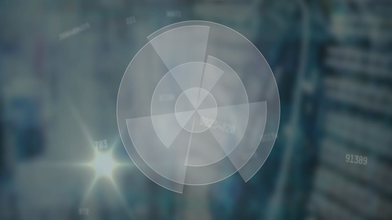 컴퓨터 서버를 통해 스 스캔과 숫자를 변경하는 애니메이션