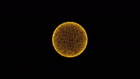 abstract loop center glow gold flicker sphere ball rotation looping motion on black background. 4k 3d rendering isolated transparent video animation text with alpha channel using quicktime prores 444