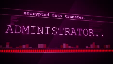 animation of encrypted data transfer flashing digital interface