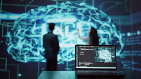 it professionals using artificial intelligence augmented reality hologram