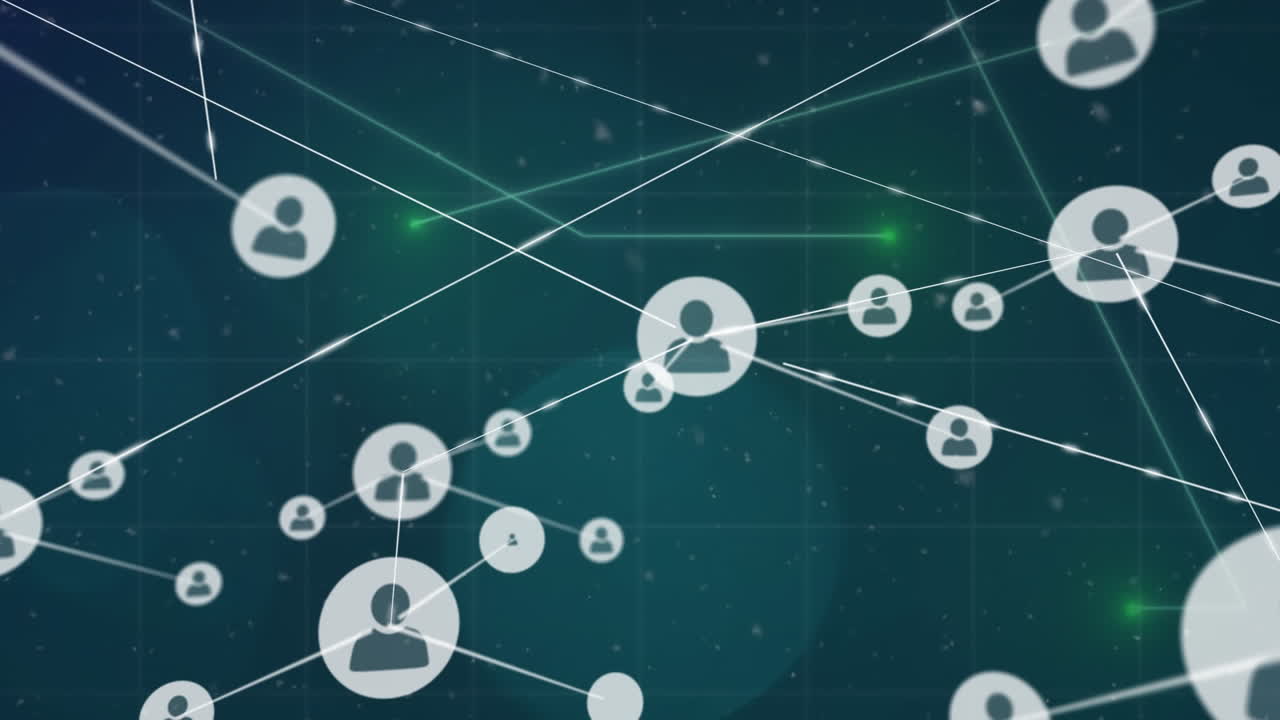 Animation of network of connections over light spots