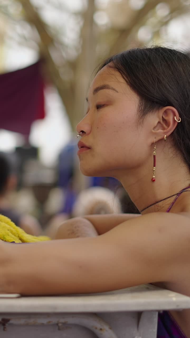 Profile of a woman with jewelry