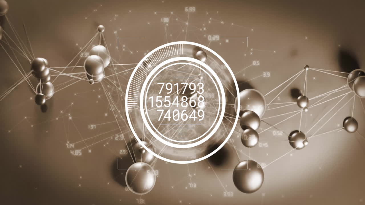 범위 스캐닝과 데이터 처리에 대한 연결 네트워크의 애니메이션