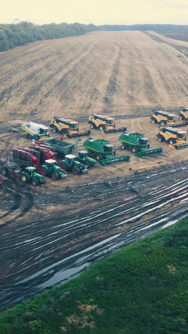 Agricultural machinery on the field