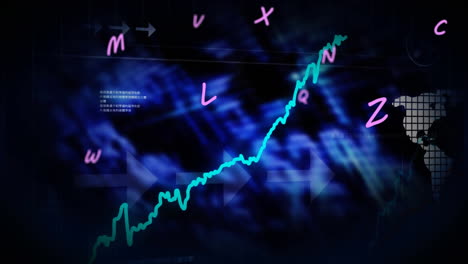 animación del procesamiento de datos financieros