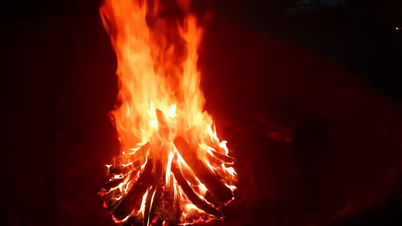 fogata en la noche