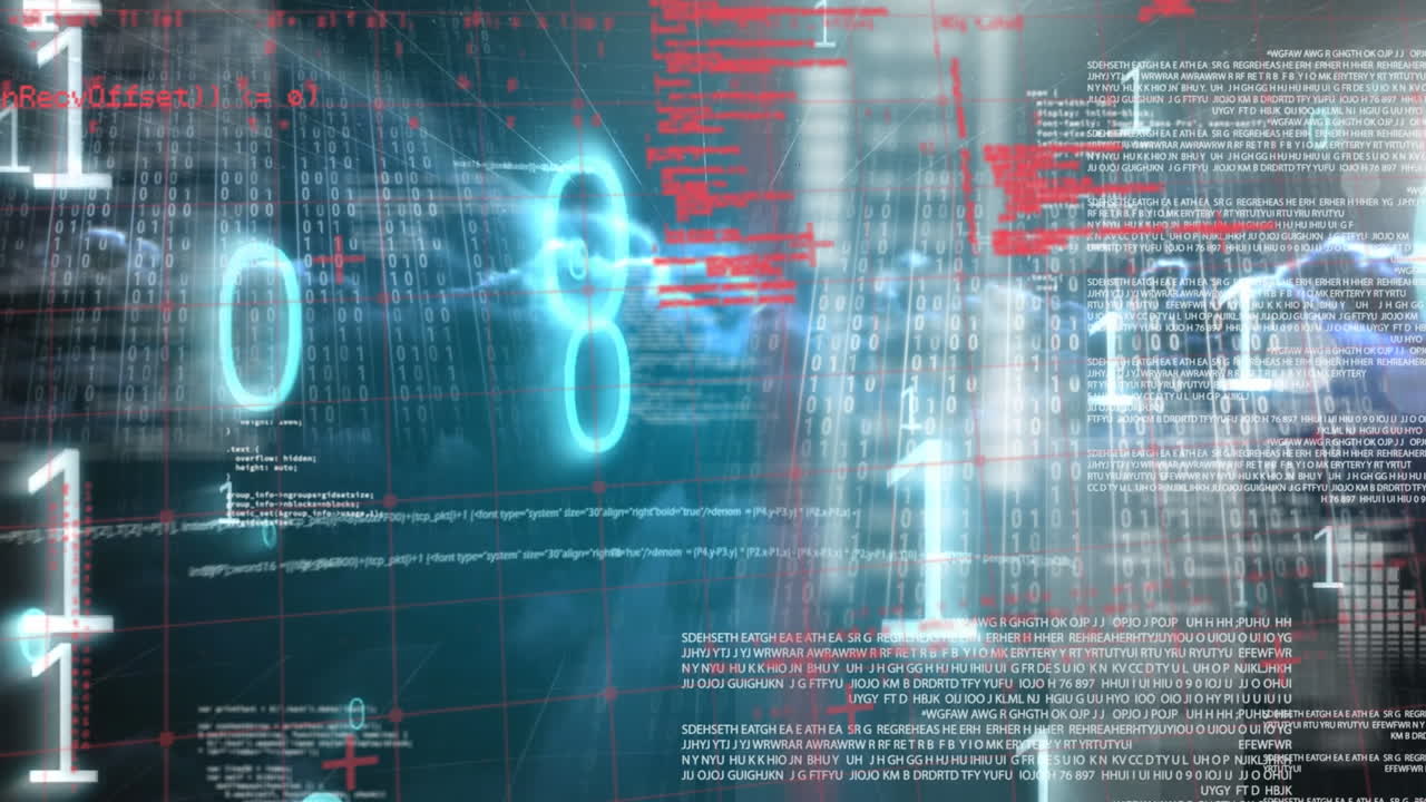 Animation of data processing over clouds