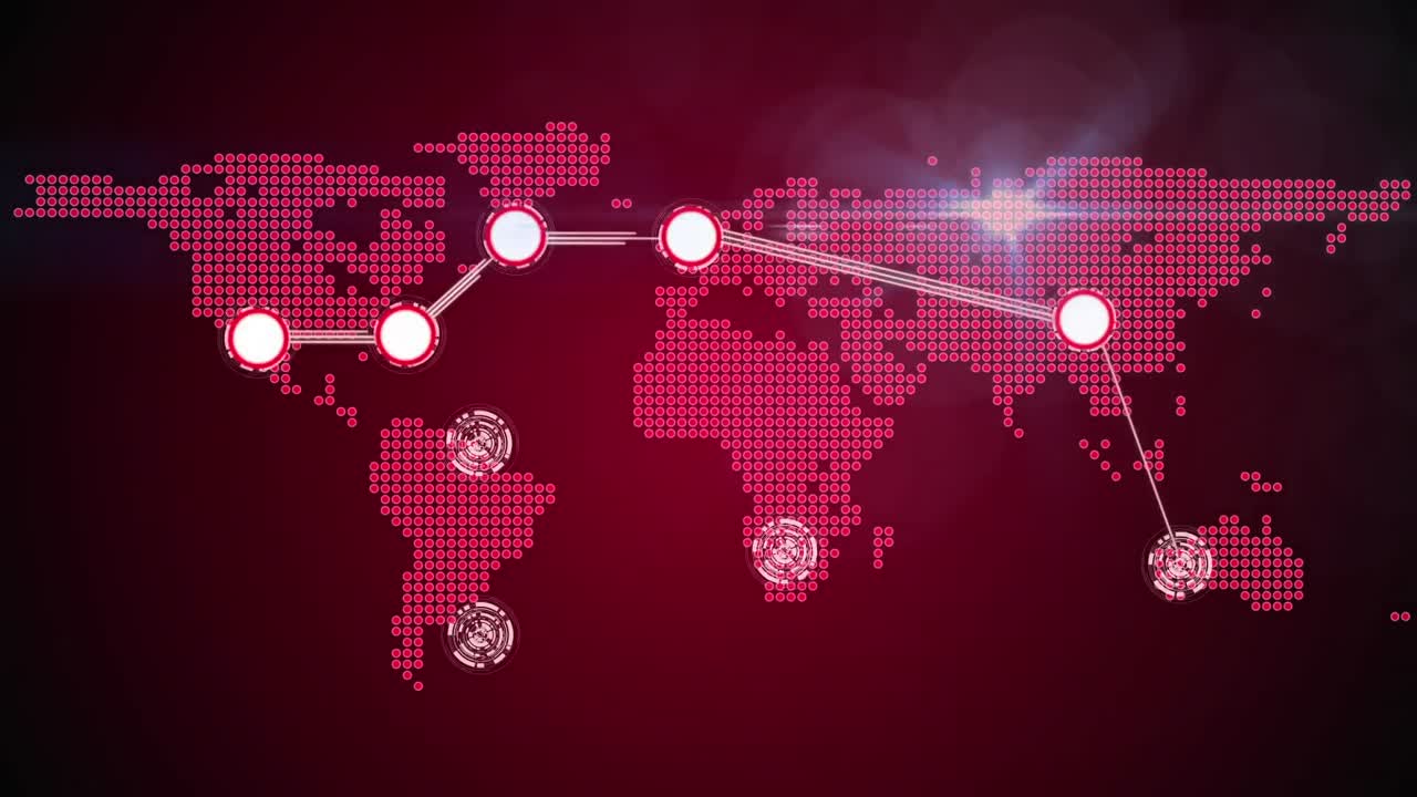 세계 지도에 대한 스과 연결의 애니메이션