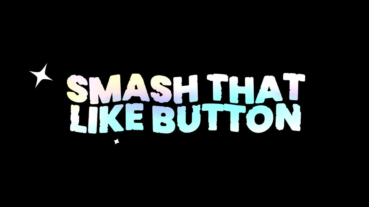 Holographic Text 'Smash That Like Button' Appearing with Sparkles