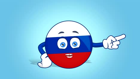 cartoon icon flag russia right pointer speak with face animation with alpha matte