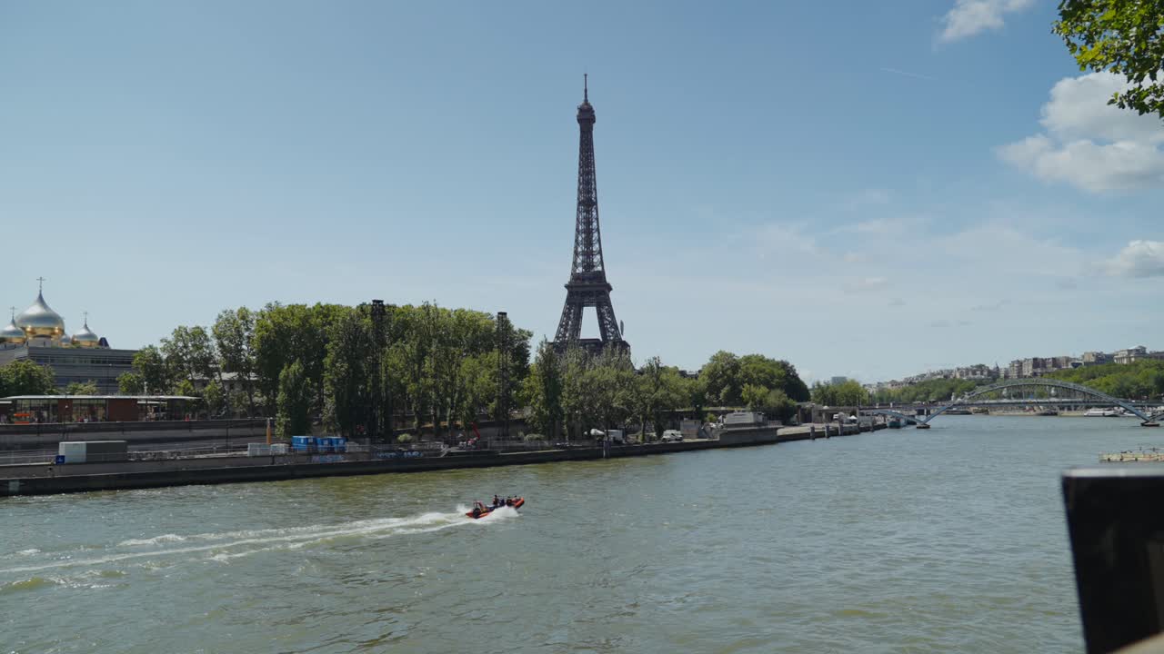 Eiffel Tower and Seine River in Paris