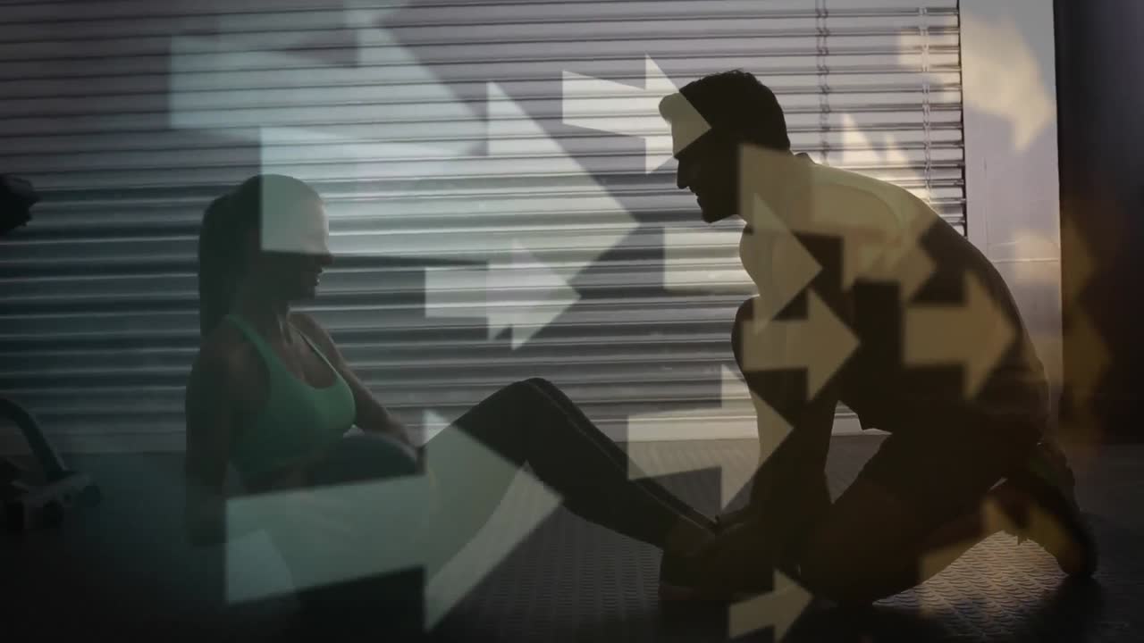 클라이언트 를 돕는 트레이너 의 실루 ⁇